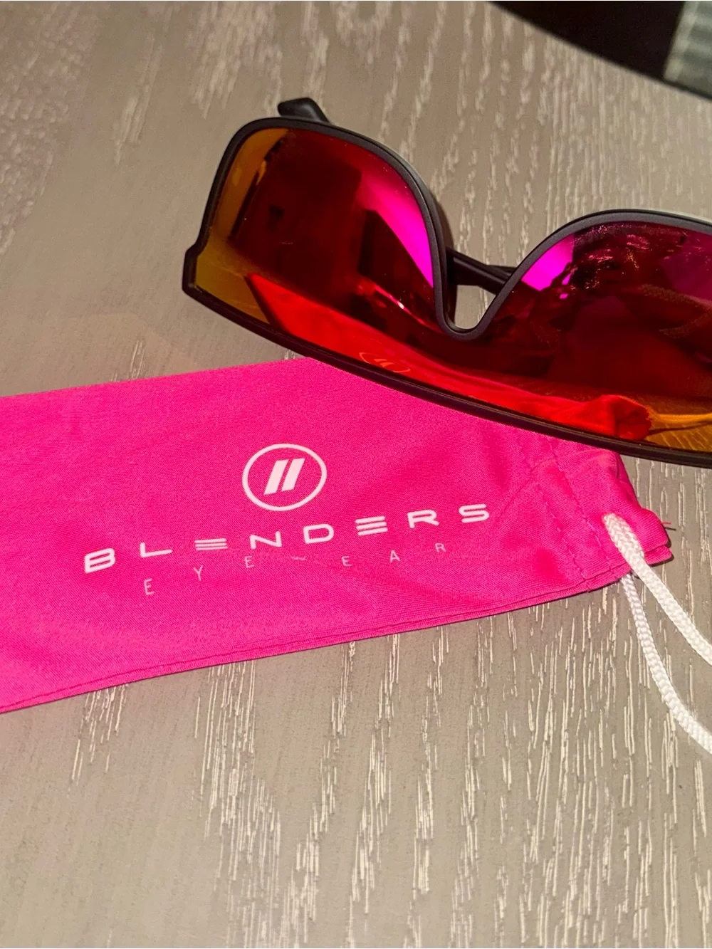 Blenders Women's Pink Mirror Lens Sport Sunglasses with Black Frame